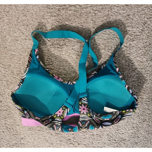 Victoria's Secret VSX Sport green pink white black multicolor Sports Bra 34 B - Picture 6 of 6